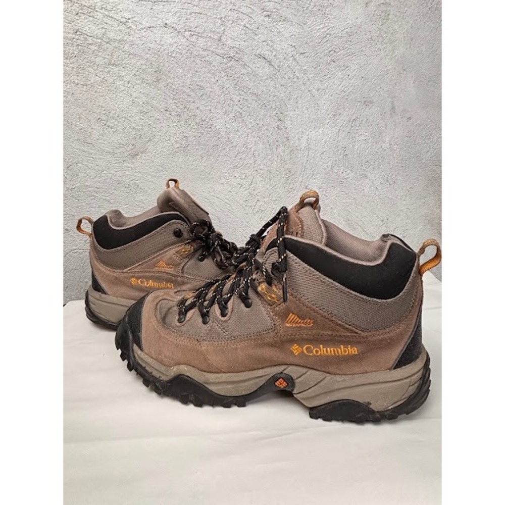 Columbia Newton Ridge Mens Waterproof Hiking Boots Brown Black Orange Suede Mesh